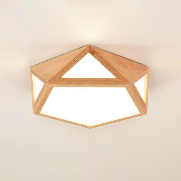 Geometric Wood Ceiling Light
