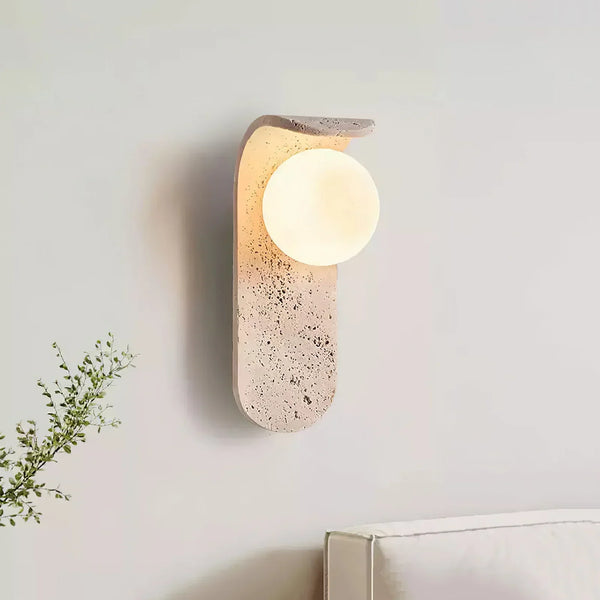 Curve Solis Travertine Wall Lamp