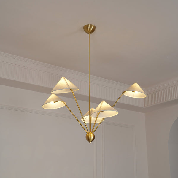 Oriisora Chandelier Brass Curved Beige