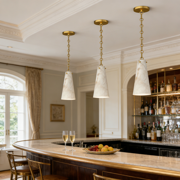 Vintage Alabaster Cluster Chandelier