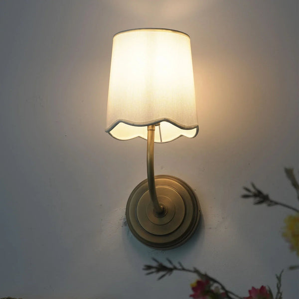 Curved Arm Fabric Shade Wall Sconce