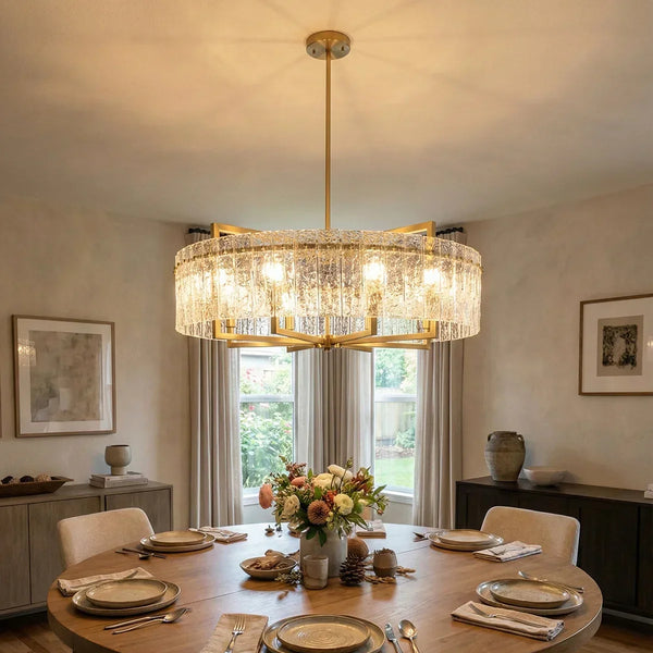 Pure copper Round Crystal Chandelier