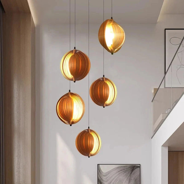 Nia Wood Staircase Chandelier