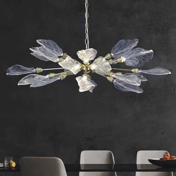 Leaf Chandelier Hanging Branch Resin, Gold