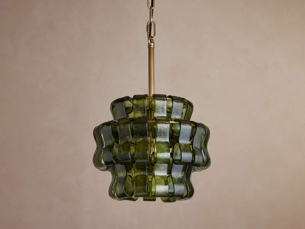 The Bellatrix Pendant | Textured Glass & Brass | CLND020