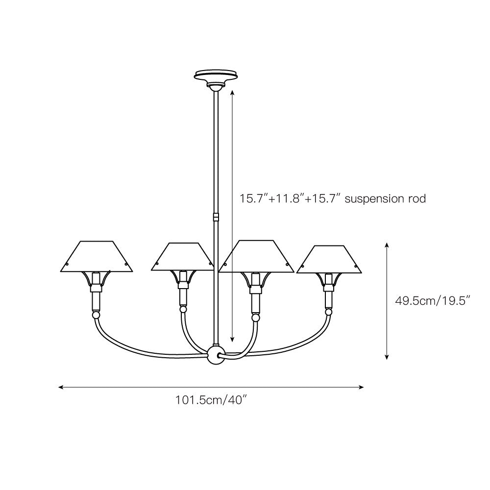 Turlington Vintage Industrial Brass Chandelier