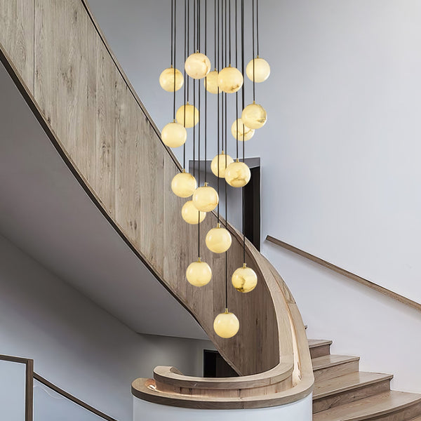Belen Balls Modern Cluster Alabaster Chandelier
