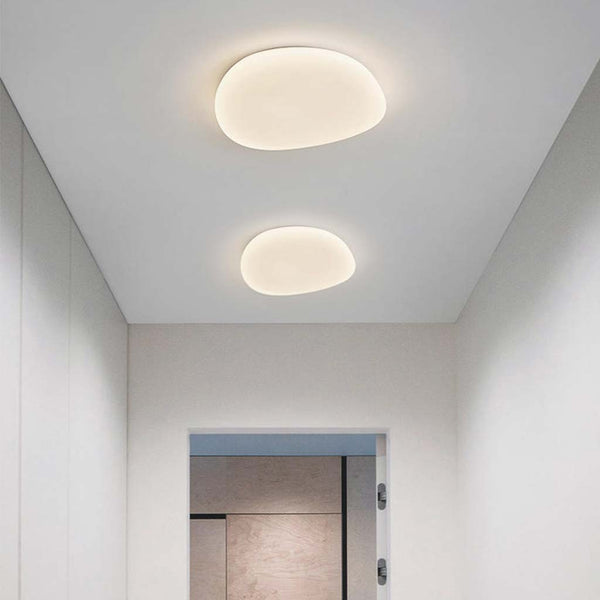 Flush Mount Ceiling Light Unique White Pebble, Acrylic