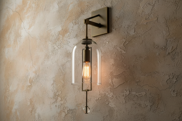 Brass & Glass Bell Wall Sconce | CLKS8500