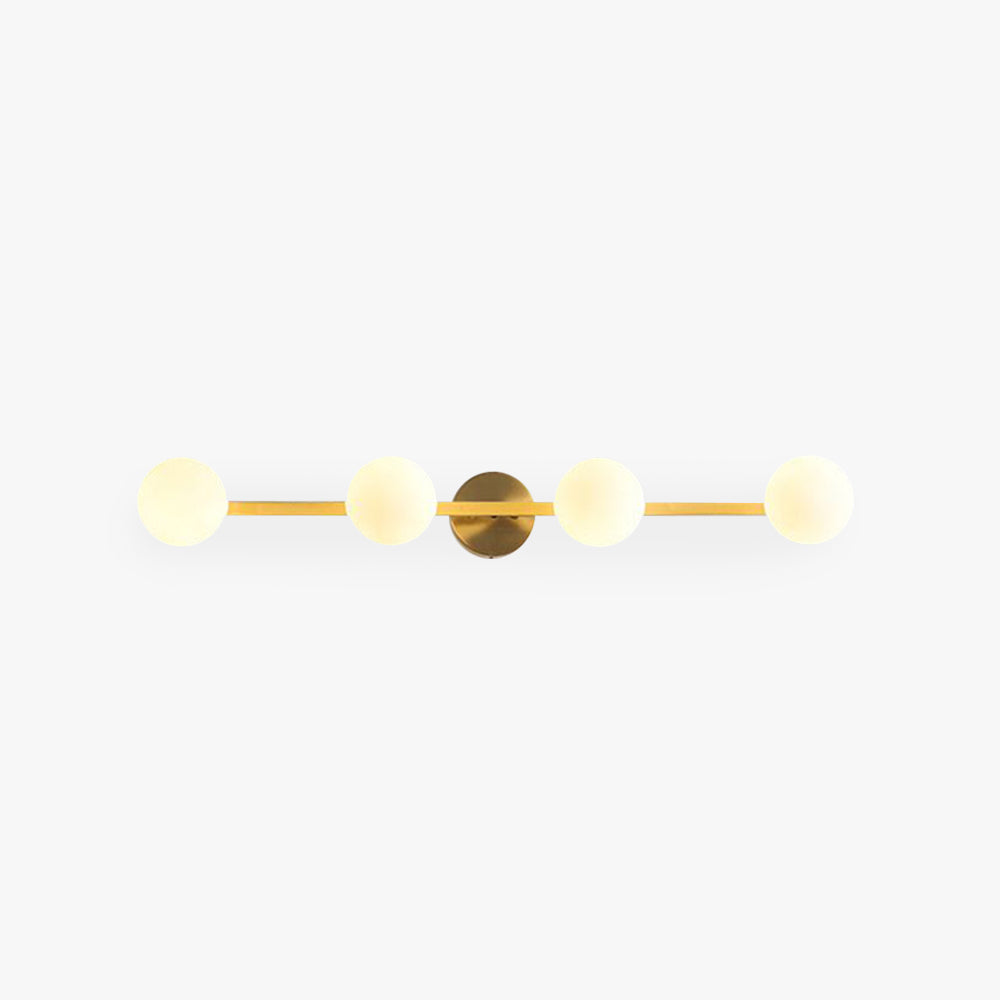 Valentina Retro Globe Linear Metal/Glass Wall Lamp, Gold