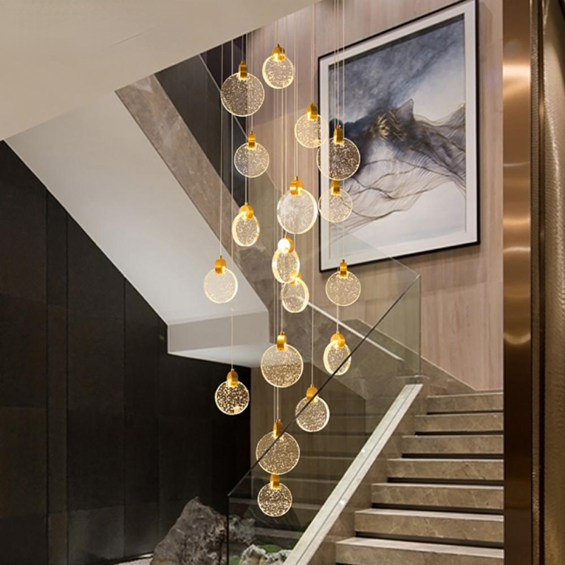 Kristy Luxury Circular Ripple Round Crystal Golden Chandelier