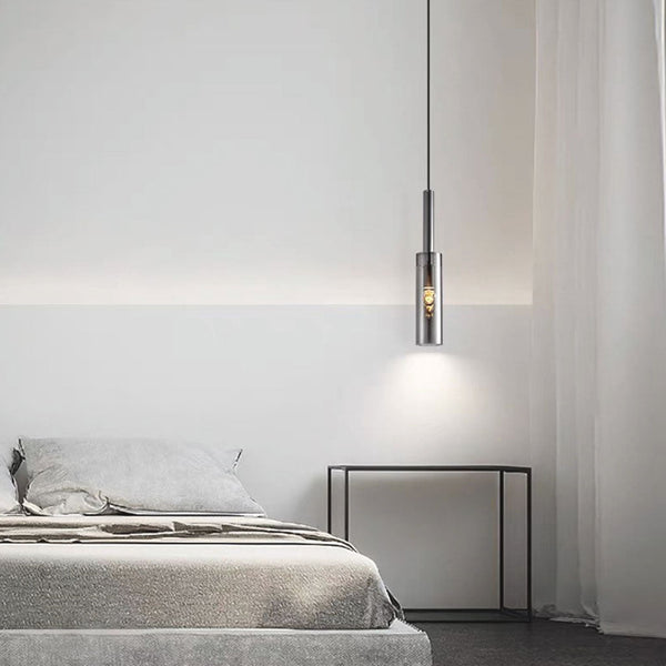 Pendant Light Minimalist Stylish Copper Crystal Tube, Black