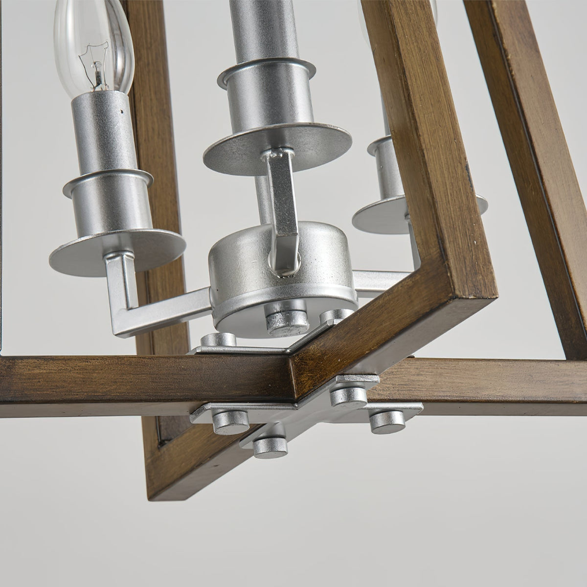 Tinsley Vintage Open Frame Wood Pendant Lamp