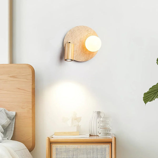 Travertine Lunara Duo Rotating Wall Light