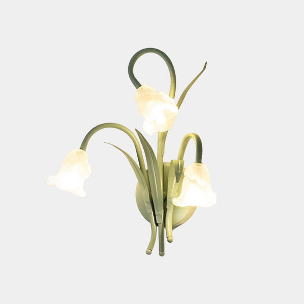 Wall Sconce Light Ambient Glass Flower, Green