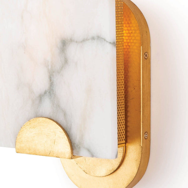 Olphaiel Brass Alabaster Wall Lamp