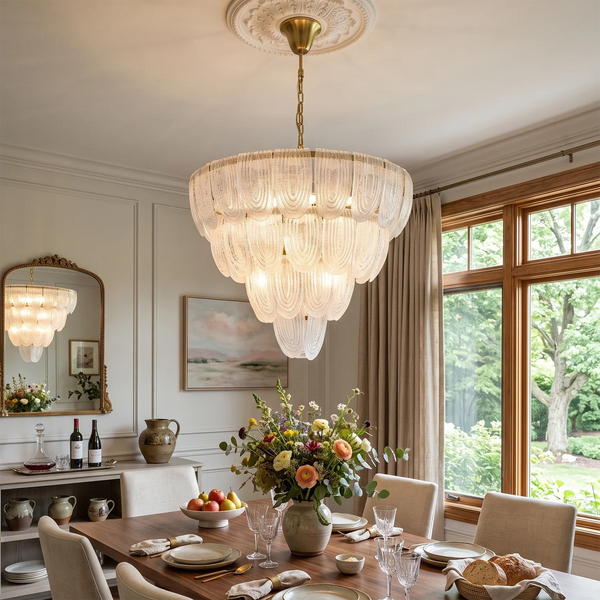 Rosamund Fluted Glass Cascade Chandelier