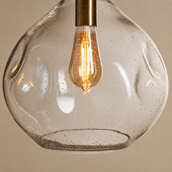 Seeded Glass Pendant | Solid Brass | CLTDR030BR