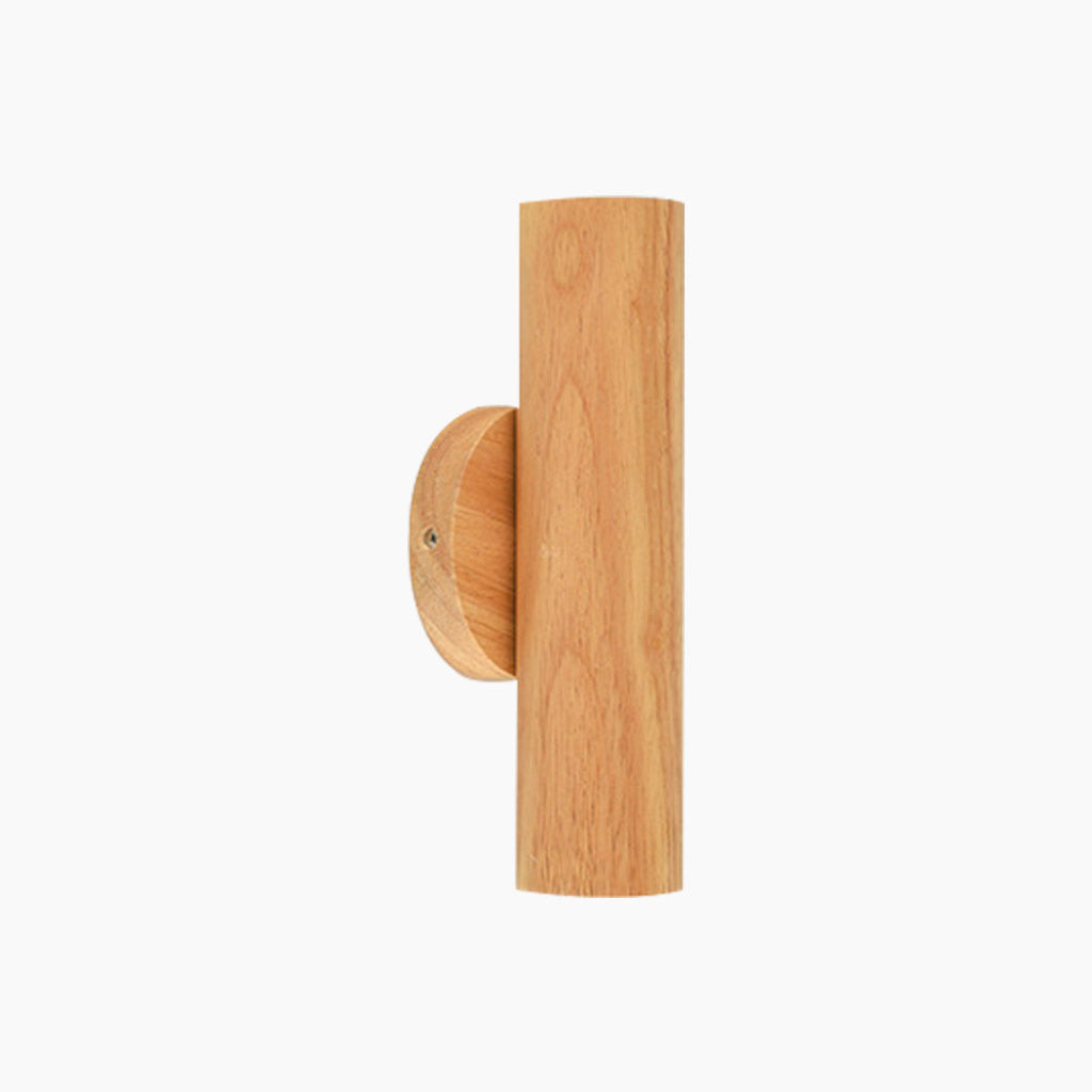 Wall Mounted Lamp LED Spotlight Nordic Rotating Tube Double Headed, Wood