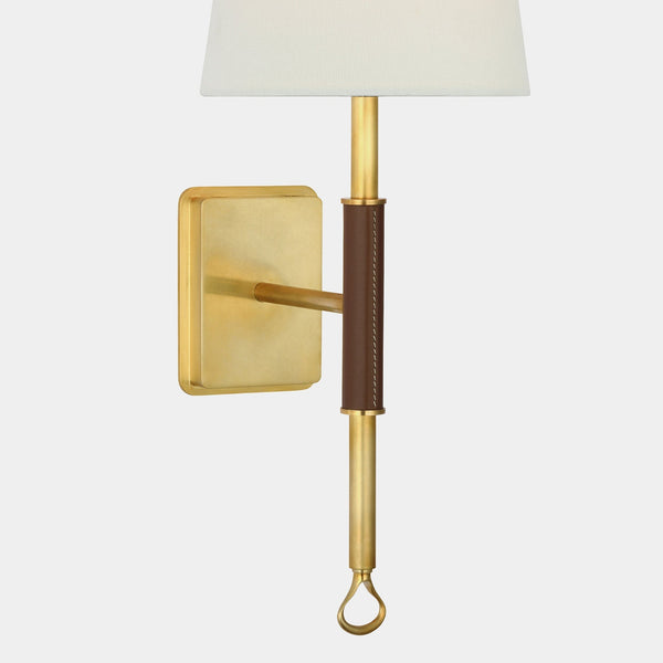 Osilan Vintage Staggered Tail Brass Fabric Sconce Wall Lamp