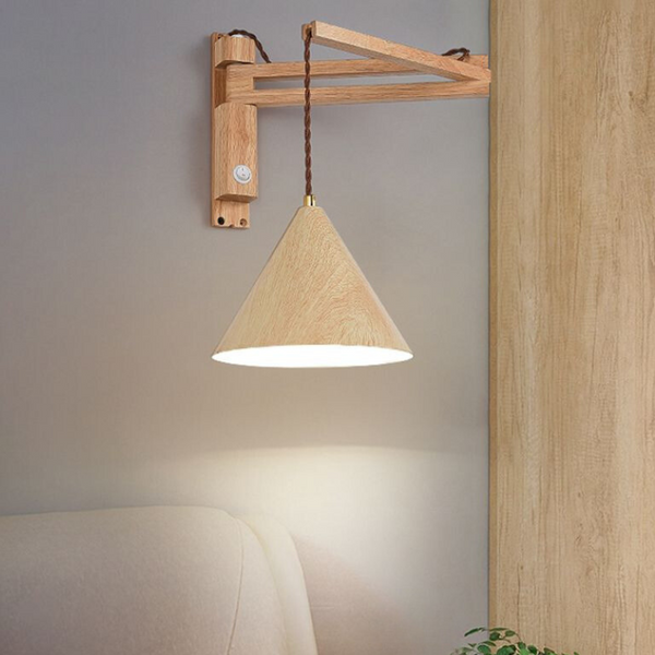 Muto Adjustable Wall Lamp, Wood/Metal, 2 Color, Living Room