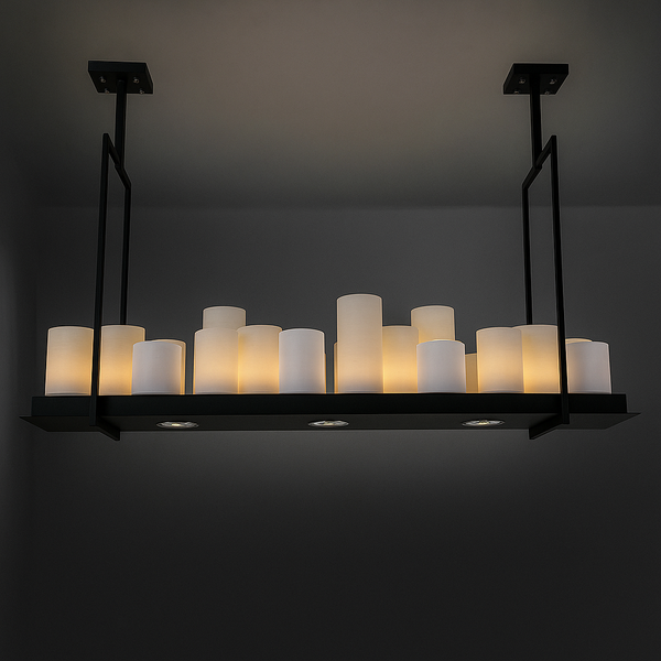 Candle Chandelier | Black Stainless Steel | CLMCC