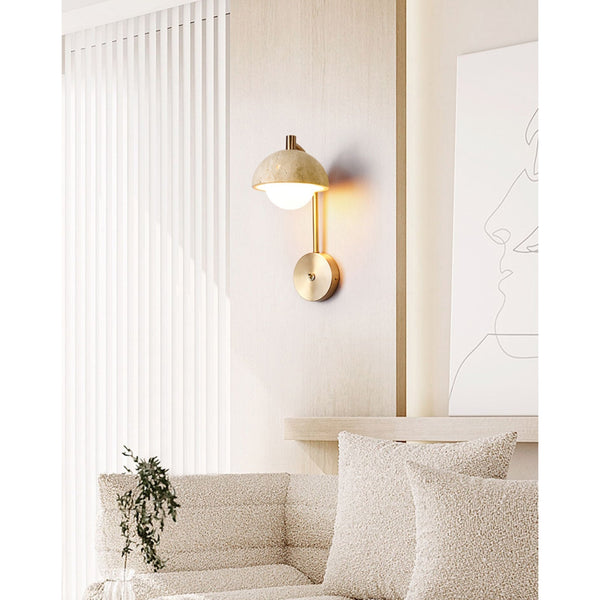 Civarir Beige Travertine Wall Lamp