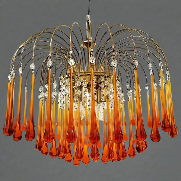 Murano-Style Chandelier | Amber Glass | CL184AWQ