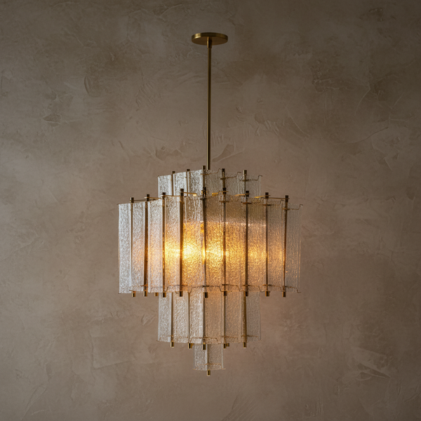 The Aurelia Chandelier | Hand-Blown Glass & Solid Brass | CLND002