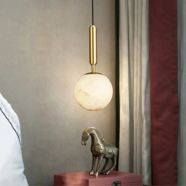 Round Bosso Alabaster Pendant Lamp