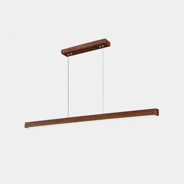 Pendant Light Minimalist Elegant Linear LED, Walnut Wood Color