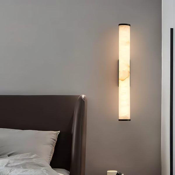 Kristy Alabaster Vertical Cylindrical Wall Lamp