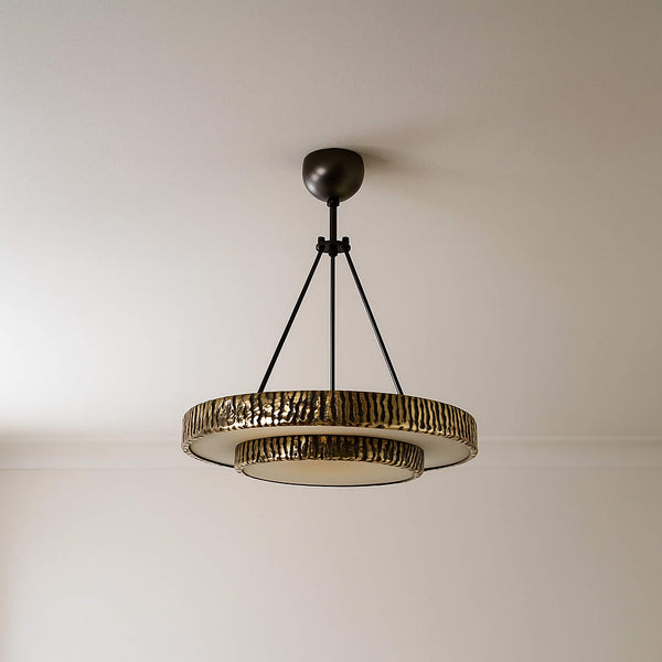 Alabaster & Brass Chandelier | Round | CLBXZQ04S