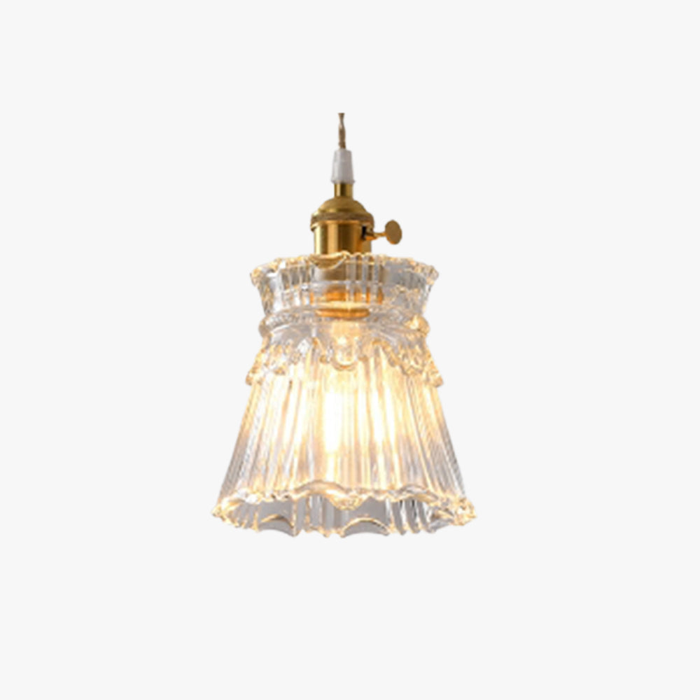 Valentina Art Deco Blown Brass & Glass Pendant Light, 7 Styles