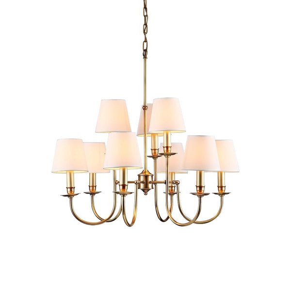 Vilorira Vintage Brass Fabric Chandelier