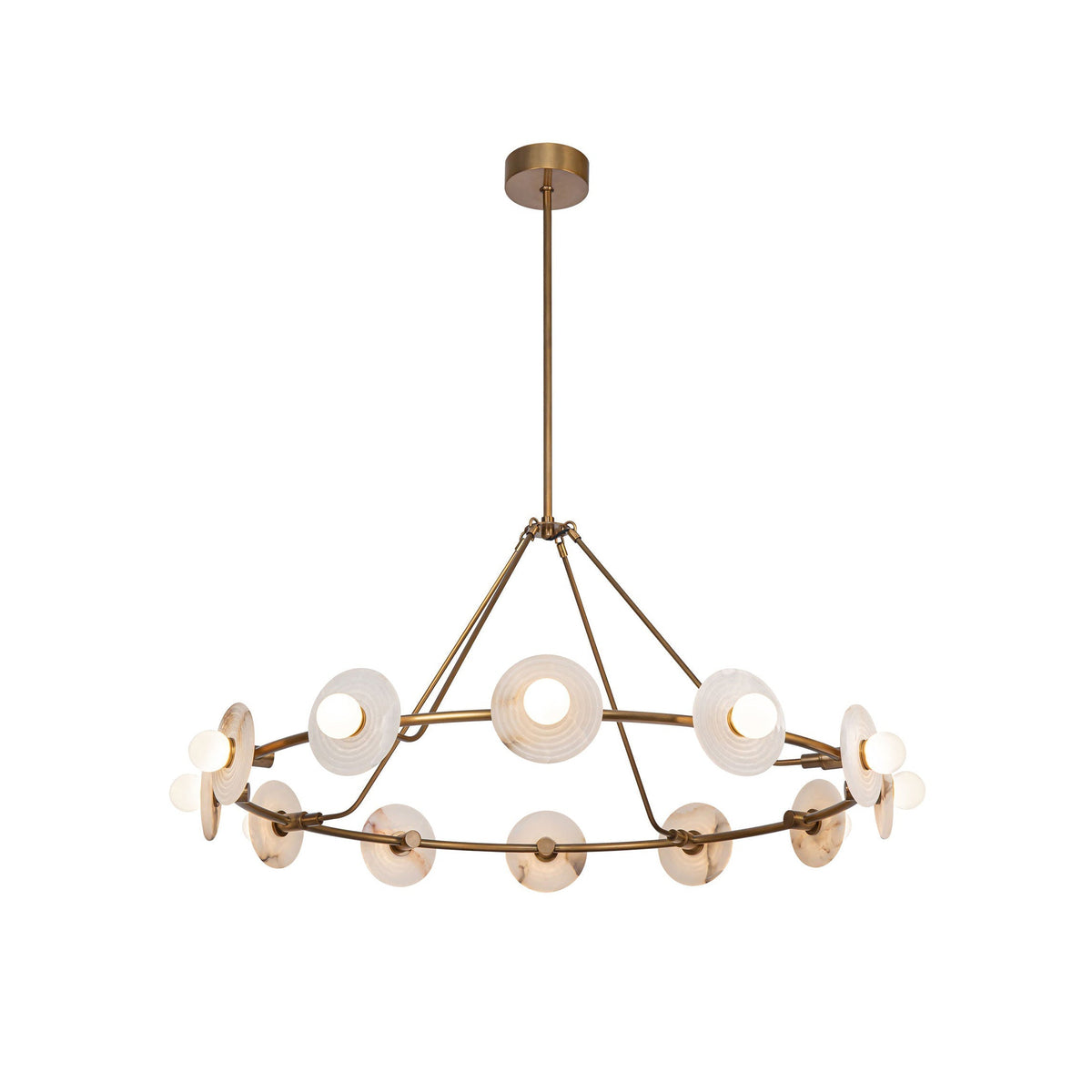 Ilirila Modern Elegance Alabaster Glass Chandelier
