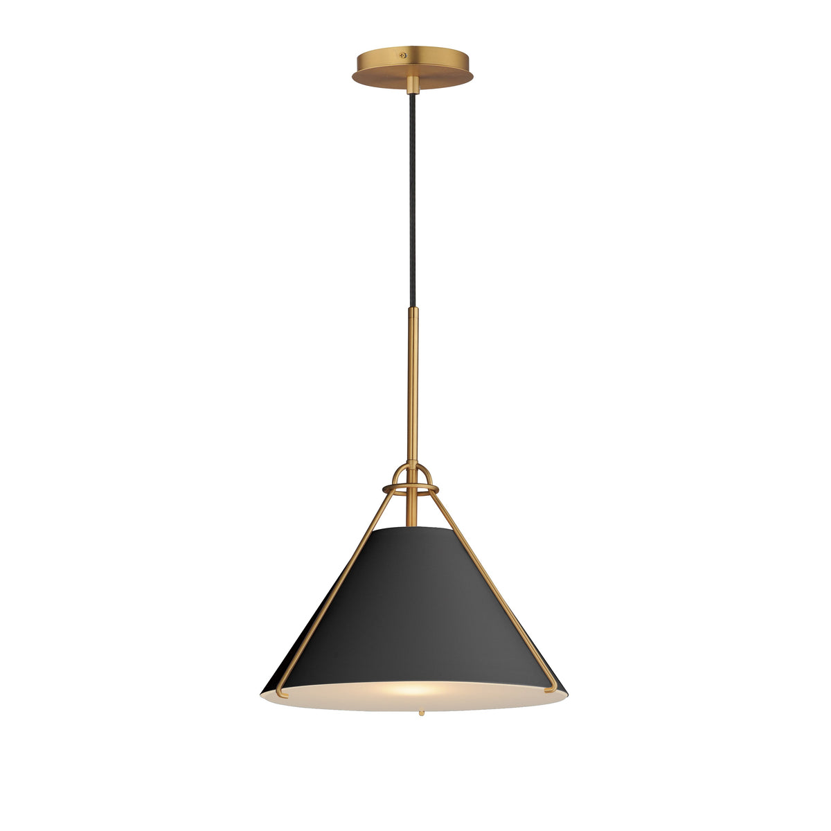Valentina Modern Bowl-shaped Metal Pendant Light, Black/White