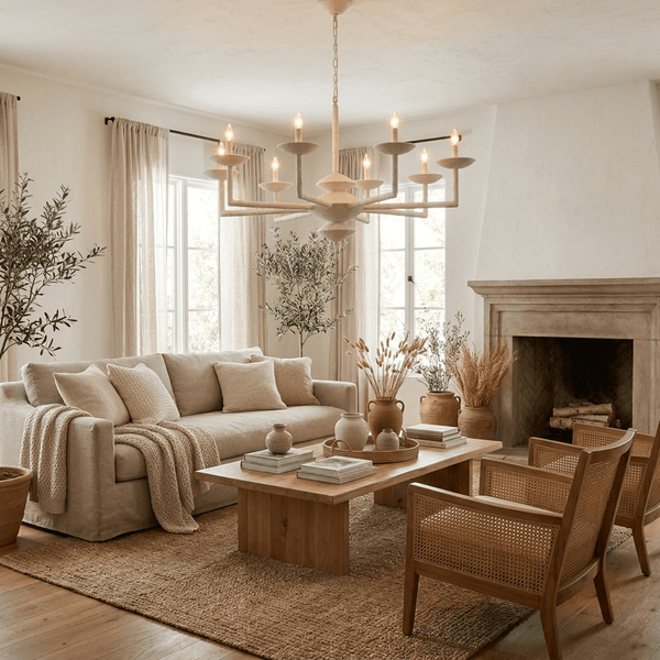 Sculptural Plaster Candelabra Chandelier