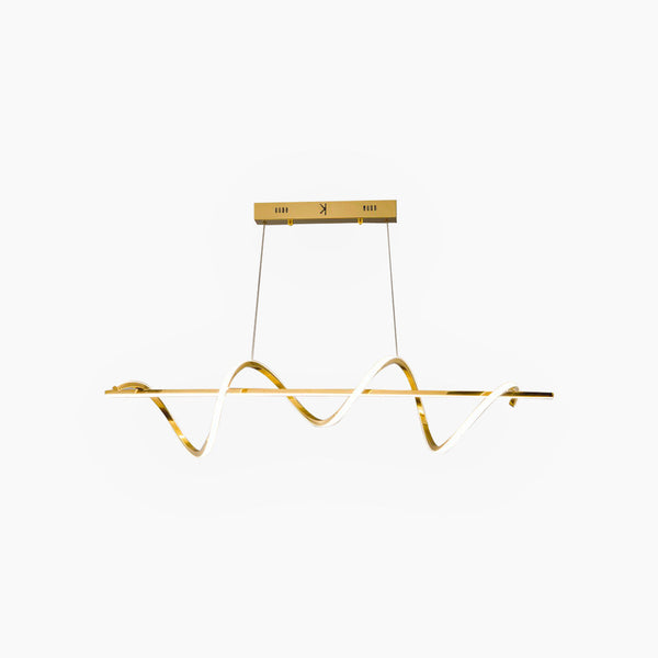Chandelier Modern Linear Curved Wave LED, Gold
