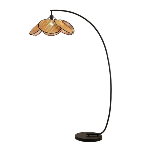 Modern Knitted Rattan LED Arc Floor Lamp | CLND048