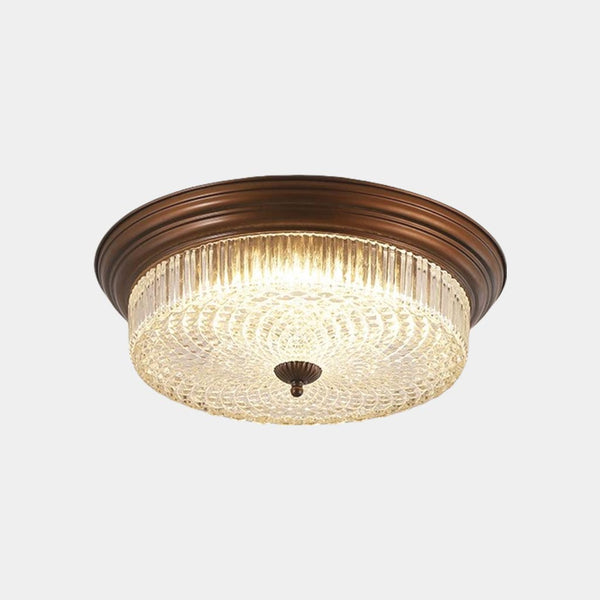 Flush Mount Ceiling Light Mid-century Vintage Round Glass