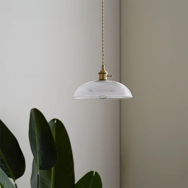 Vintage INS Glass Ribbed Pendant Light