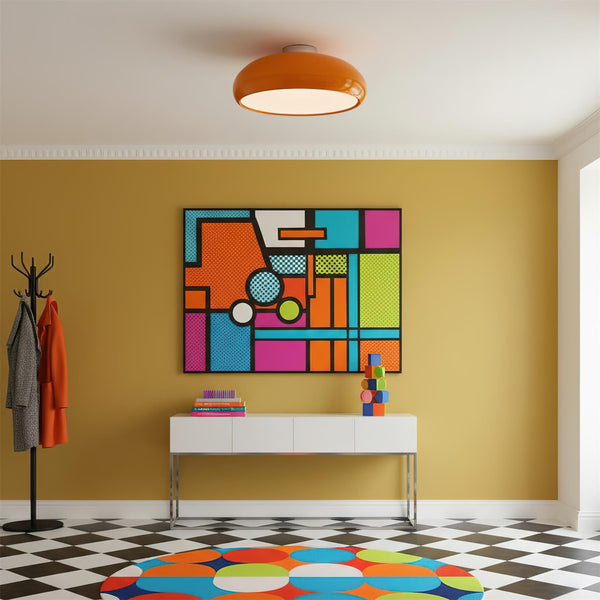 Orange Dome Ceiling Light