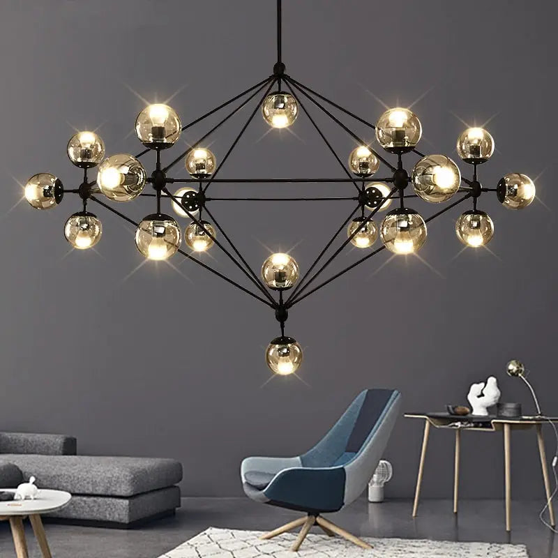 Contemporary Black Chandeliers 15/21 Heads