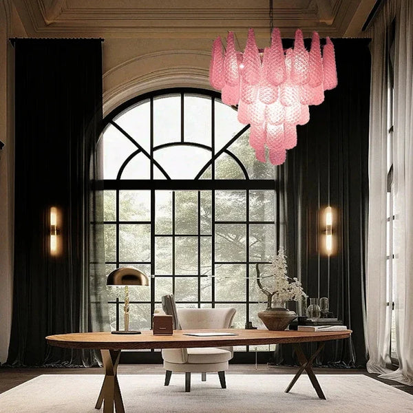 Jia Vintage Glass Water Drop Staircase Chandelier