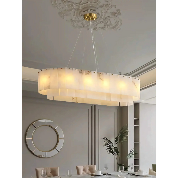 Joan Chandelier | Oval Tiered Alabaster | CLJUPO0