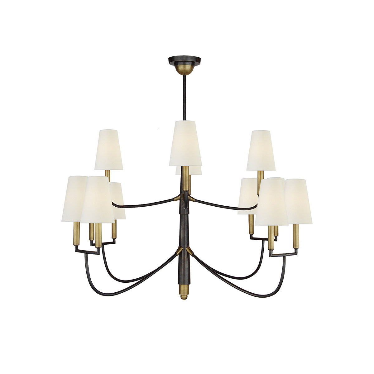 Lyshae Vintage Industrial Brass Fabric Chandelier