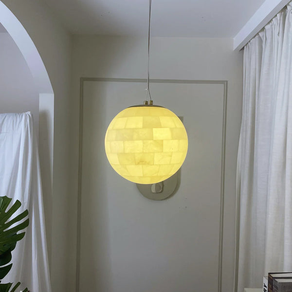 Alabaster Spherical Pendant Light