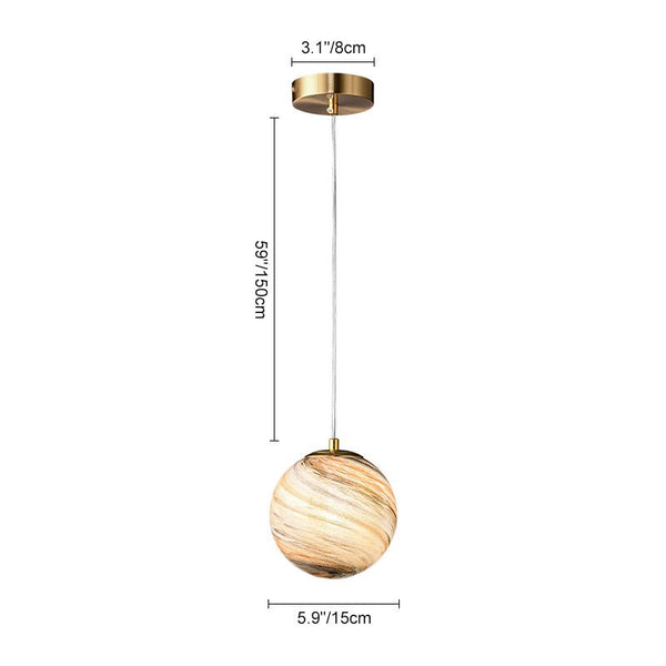 Earthy Color Glass Globe Ball Pendant Light