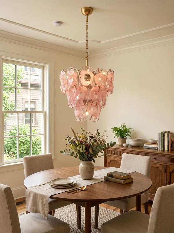 Amaris Petal Glass Tiered Chandelier